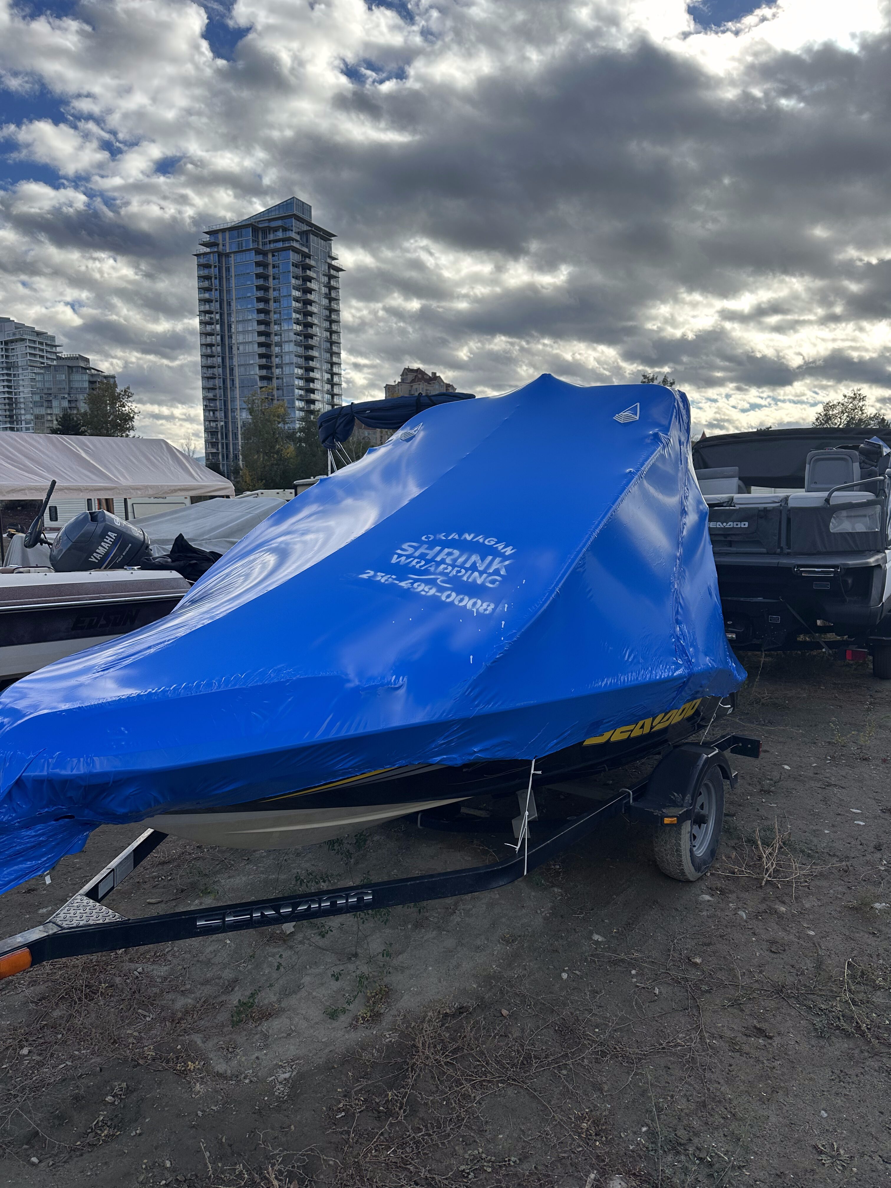 Winter boat wrap Kelowna