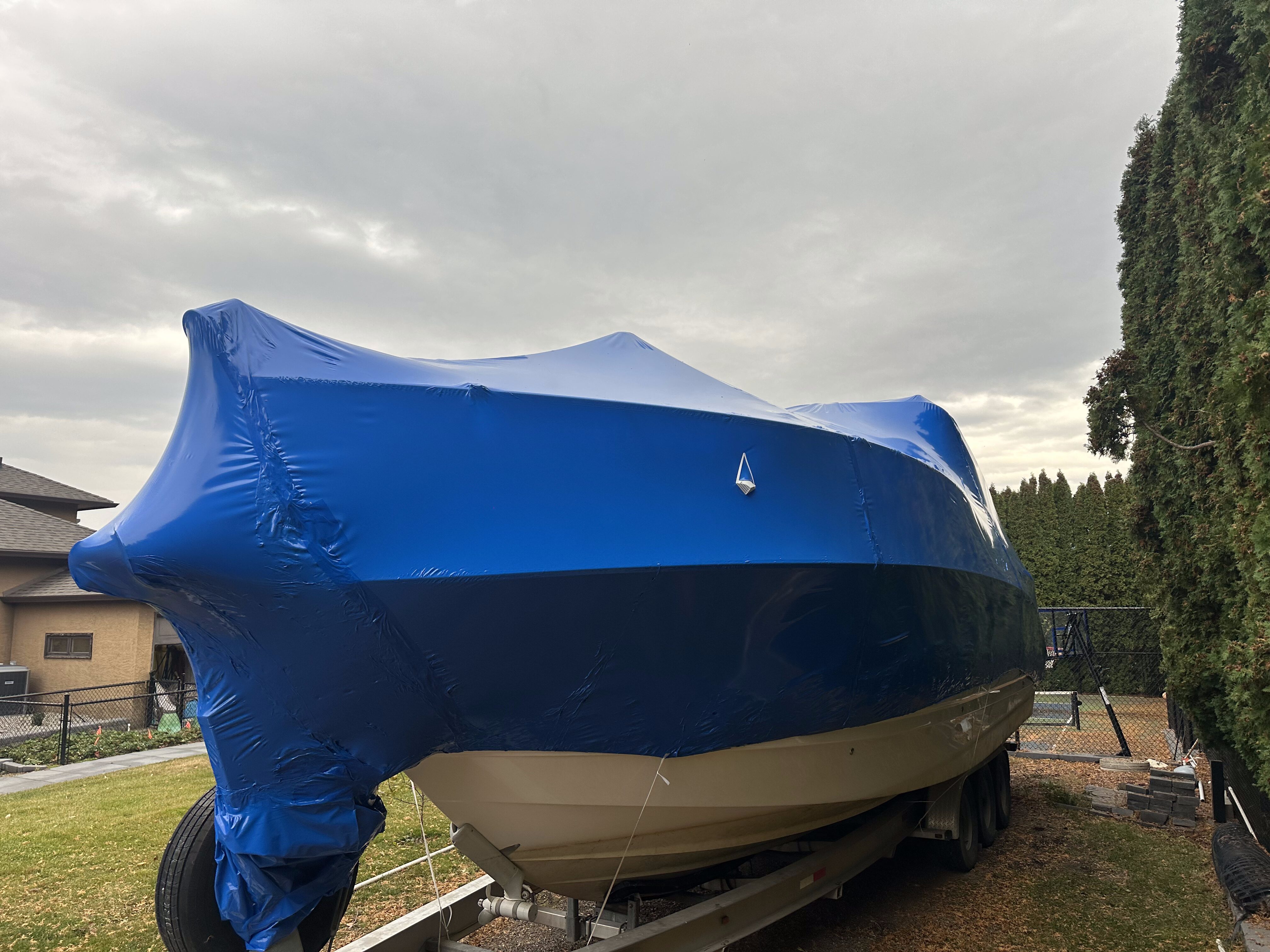 Shrink wrap boat storage