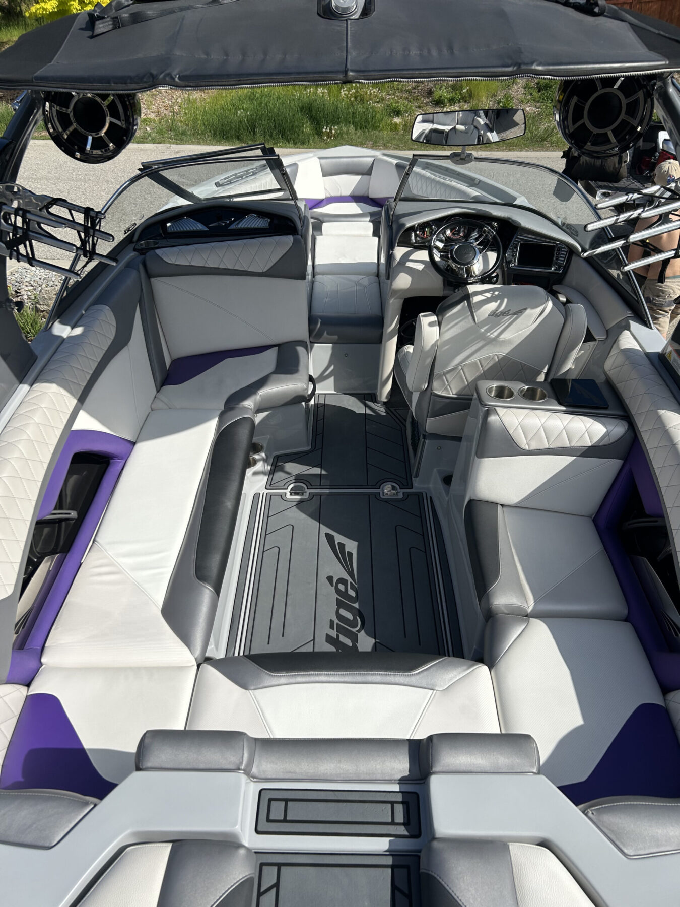 Marine flooring installed on boat deck